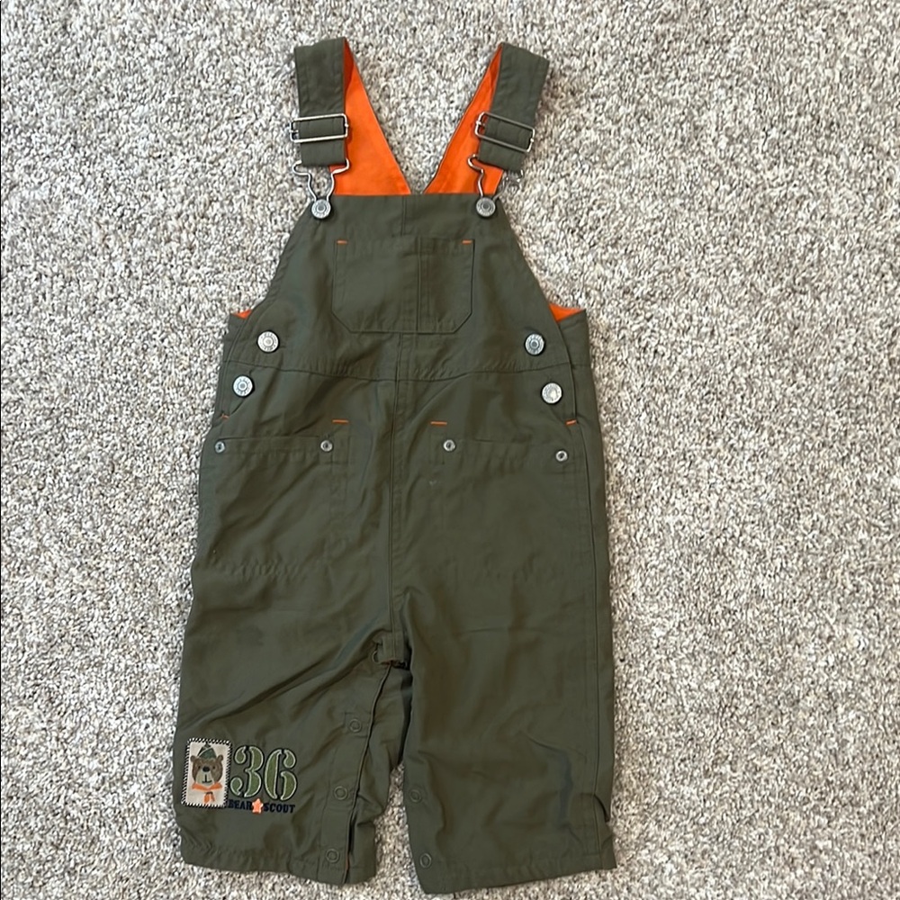 Carter's Green and Orange One Piece Overalls